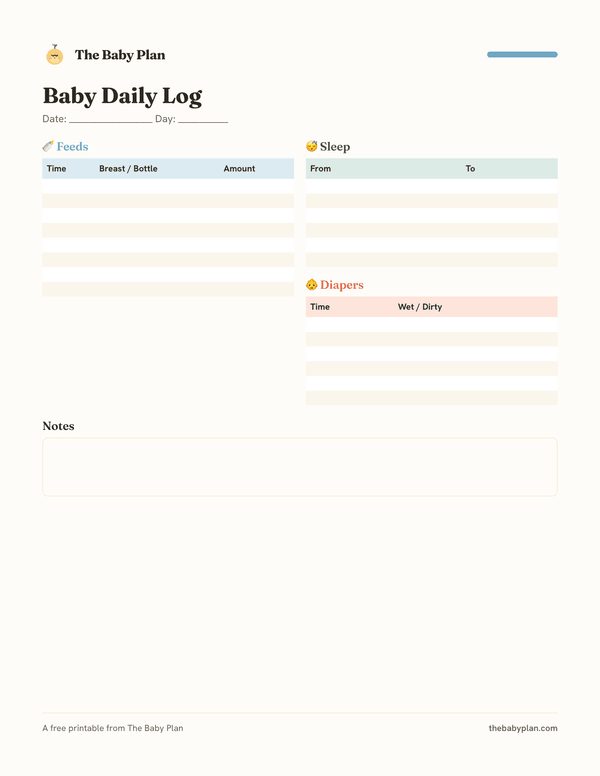 Baby daily log