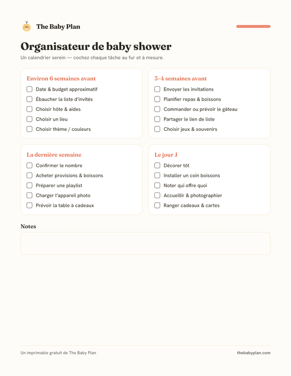 Organisateur de baby shower