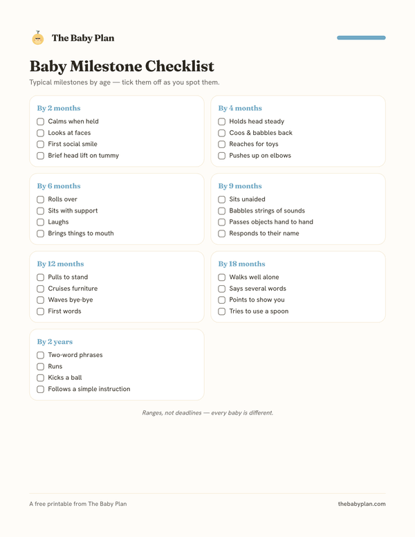 Baby milestone checklist