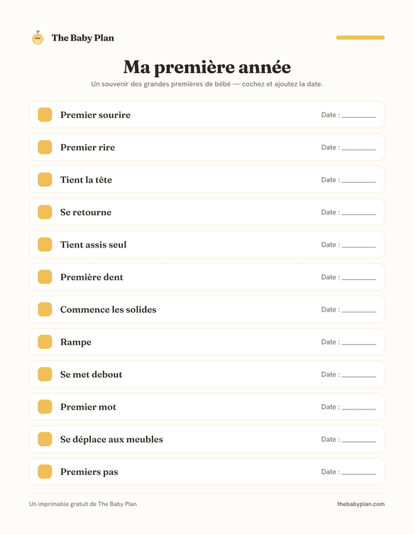 Affiche des jalons de la 1re année